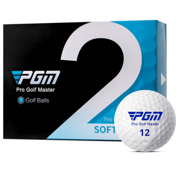PGM Soft Feel Golf Balls – 2 Piece Ionomer Cover, Low Compression Distance, White, 12 Pack