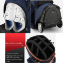 Rolling Golf Cart Bag - Wheeled Base, 10 Way Divider, Waterproof Cover